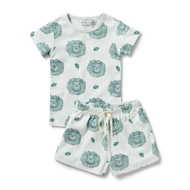 Wilson & Frenchy - Little Lion Organic Pointelle Short Sleeved Pyjamas